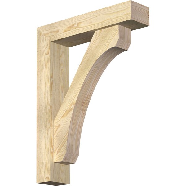 Ekena Millwork Legacy Block Rough Sawn Bracket w/ Offset Brace, Douglas Fir, 6"W x 26"D x 34"H BKT0604X26X34LEC05RDF - main